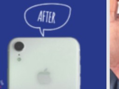iPhone with replaced back glass after repair