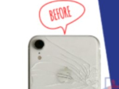 iPhone with damaged back glass before repair